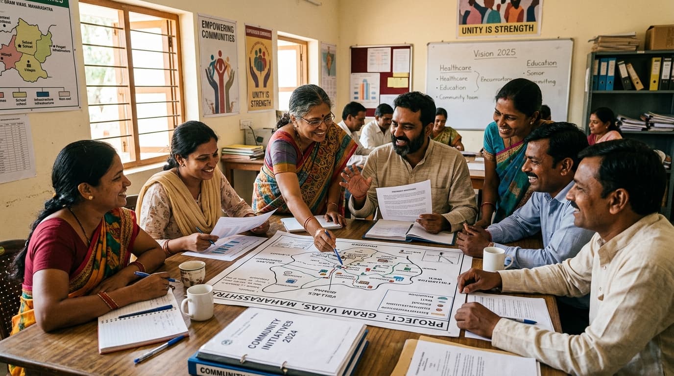 Non-profit partners collaborating in community workshop